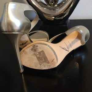Brian Atwood Metallic Leather Heels